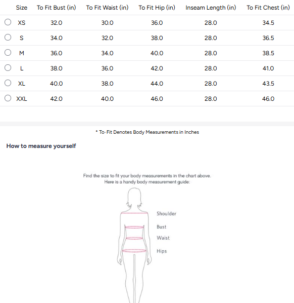 Size Chart for Latkan